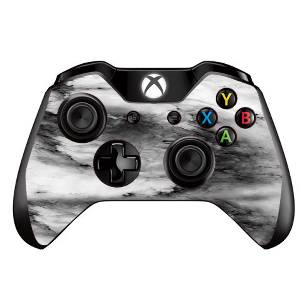  Black White Swirls Marble Granite Microsoft Xbox One Controller Skin
