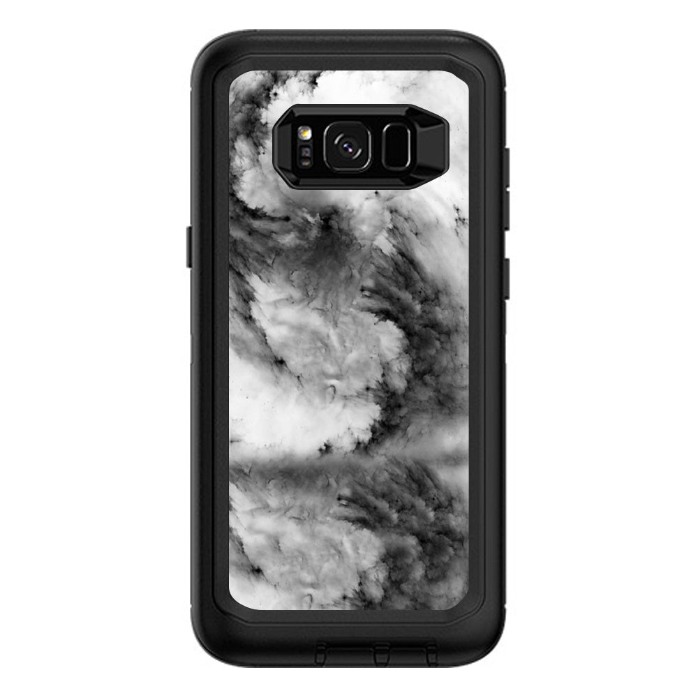 Black White Swirls Marble Granite Otterbox Defender Samsung Galaxy S8 Plus Skin