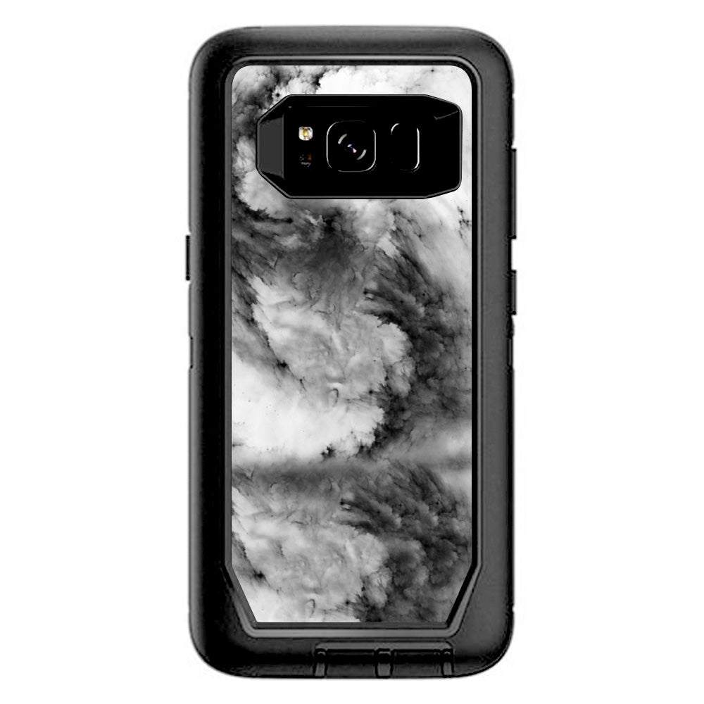  Black White Swirls Marble Granite Otterbox Defender Samsung Galaxy S8 Skin