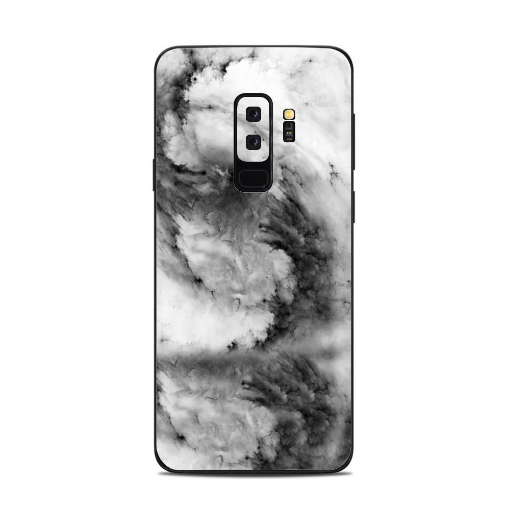  Black White Swirls Marble Granite Samsung Galaxy S9 Plus Skin