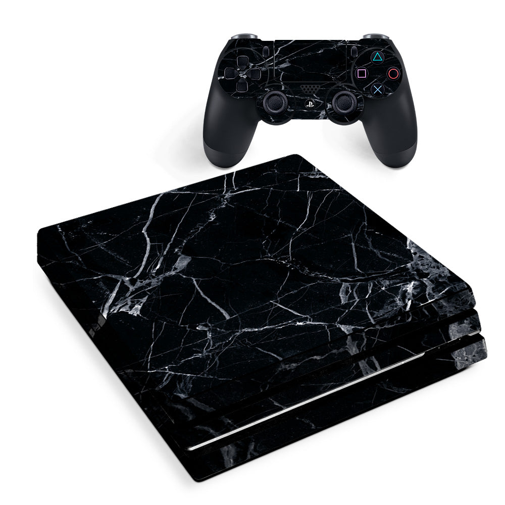 Black Marble Granite White Sony PS4 Pro Skin