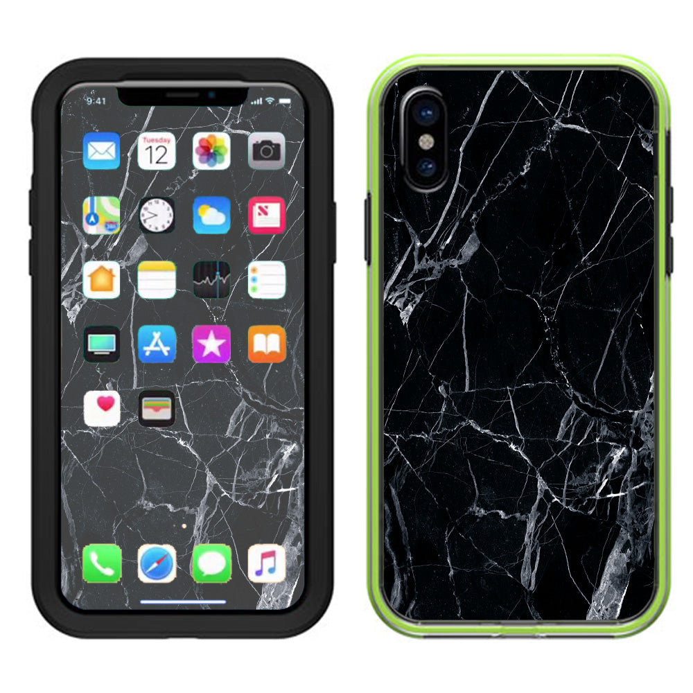 Black Marble Granite White Lifeproof Slam Case iPhone X Skin