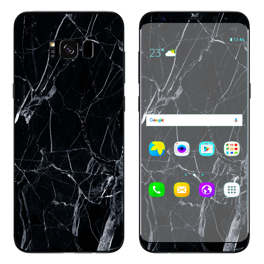  Black Marble Granite White Samsung Galaxy S8 Plus Skin
