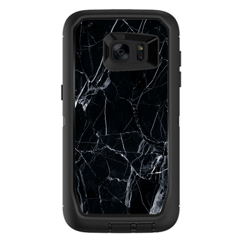  Black Marble Granite White Otterbox Defender Samsung Galaxy S7 Edge Skin