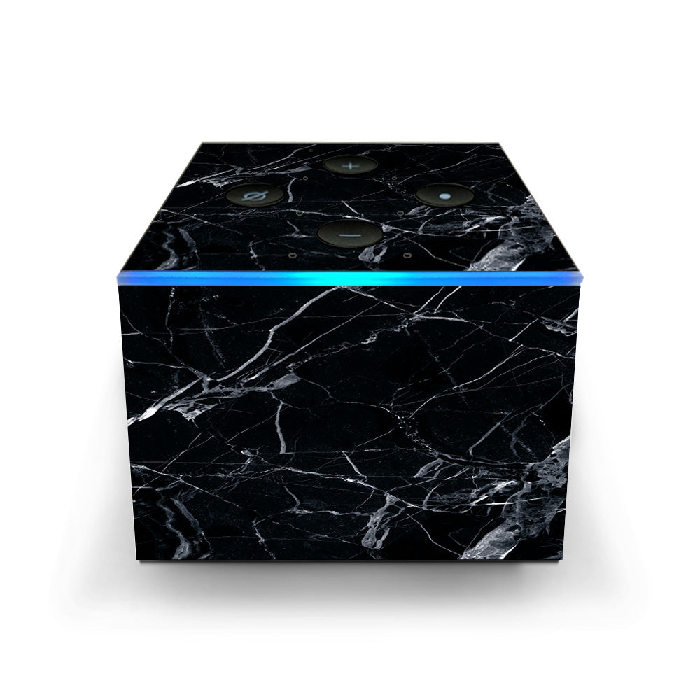  Black Marble Granite White Amazon Fire TV Cube Skin