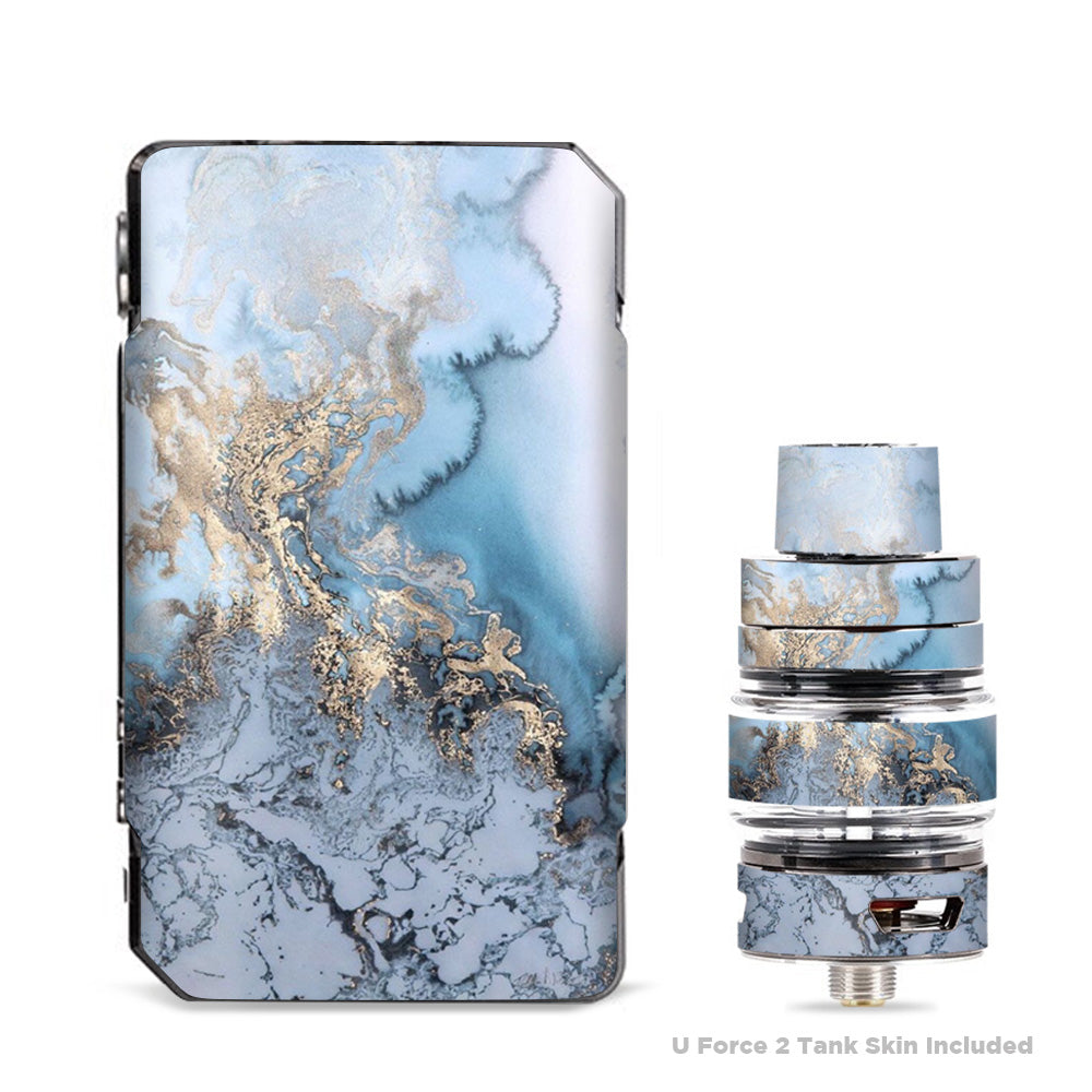 Skin Decals for VooPoo Drag 2 Kit / Blue Gold Grey Marble Pattern Clouds itsaskin.com Skin Decals for VooPoo Drag 2 Kit / Blue Gold Grey Marble Pattern Clouds itsaskin.com