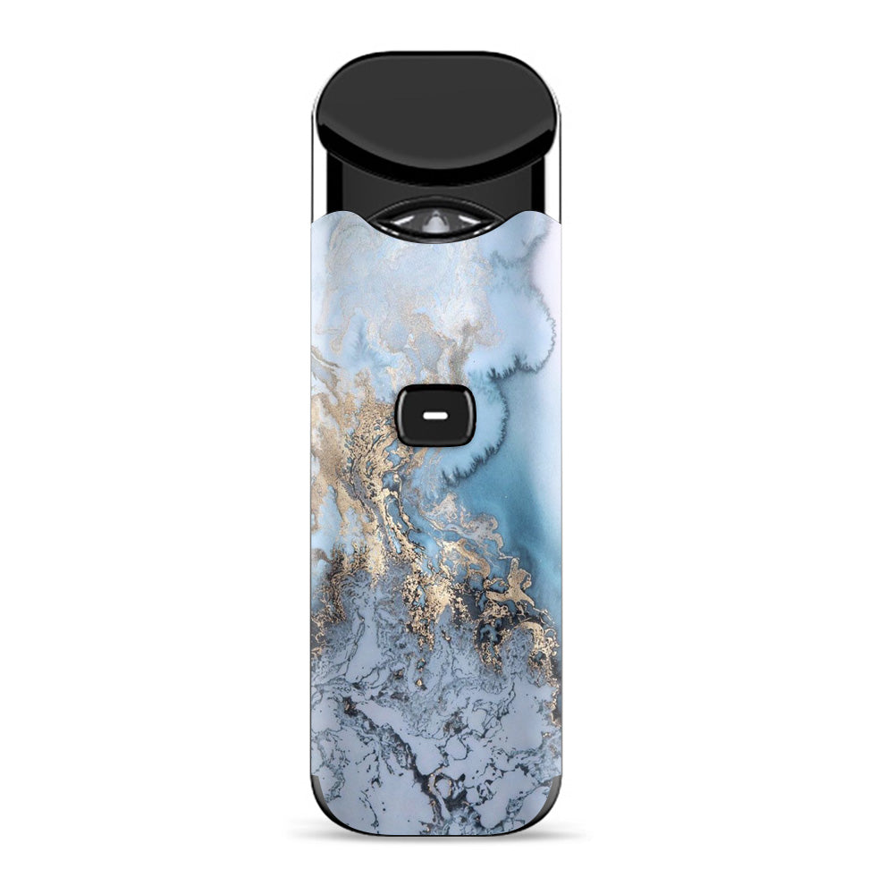  Blue Gold Grey Marble Pattern Clouds  Smok Nord Skin