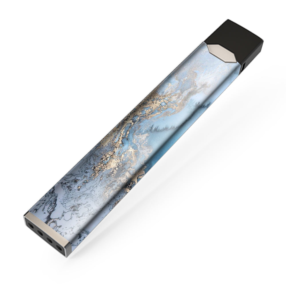  Blue Gold Grey Marble Pattern Clouds JUUL Skin