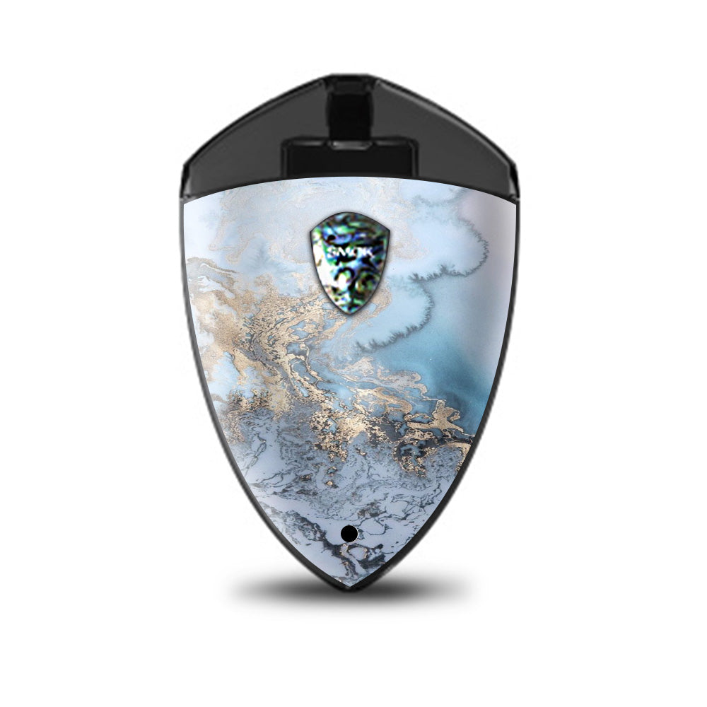  Blue Gold Grey Marble Pattern Clouds  Smok Rolo Badge Skin