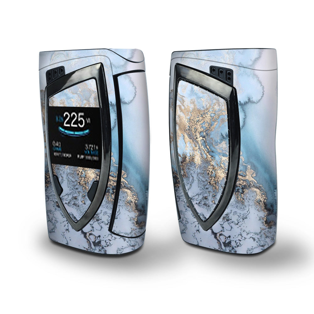 Skin Decal Vinyl Wrap for Smok Devilkin Kit 225w (includes TFV12 Prince Tank Skins) Vape Skins Stickers Cover / Blue Gold Grey Marble Pattern Clouds 