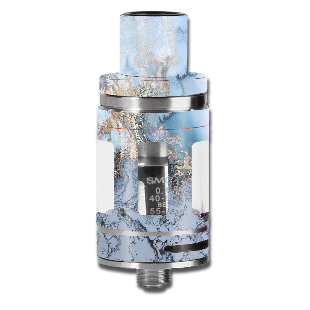  Blue Gold Grey Marble Pattern Clouds Smok TFV8 Micro Baby Beast Skin