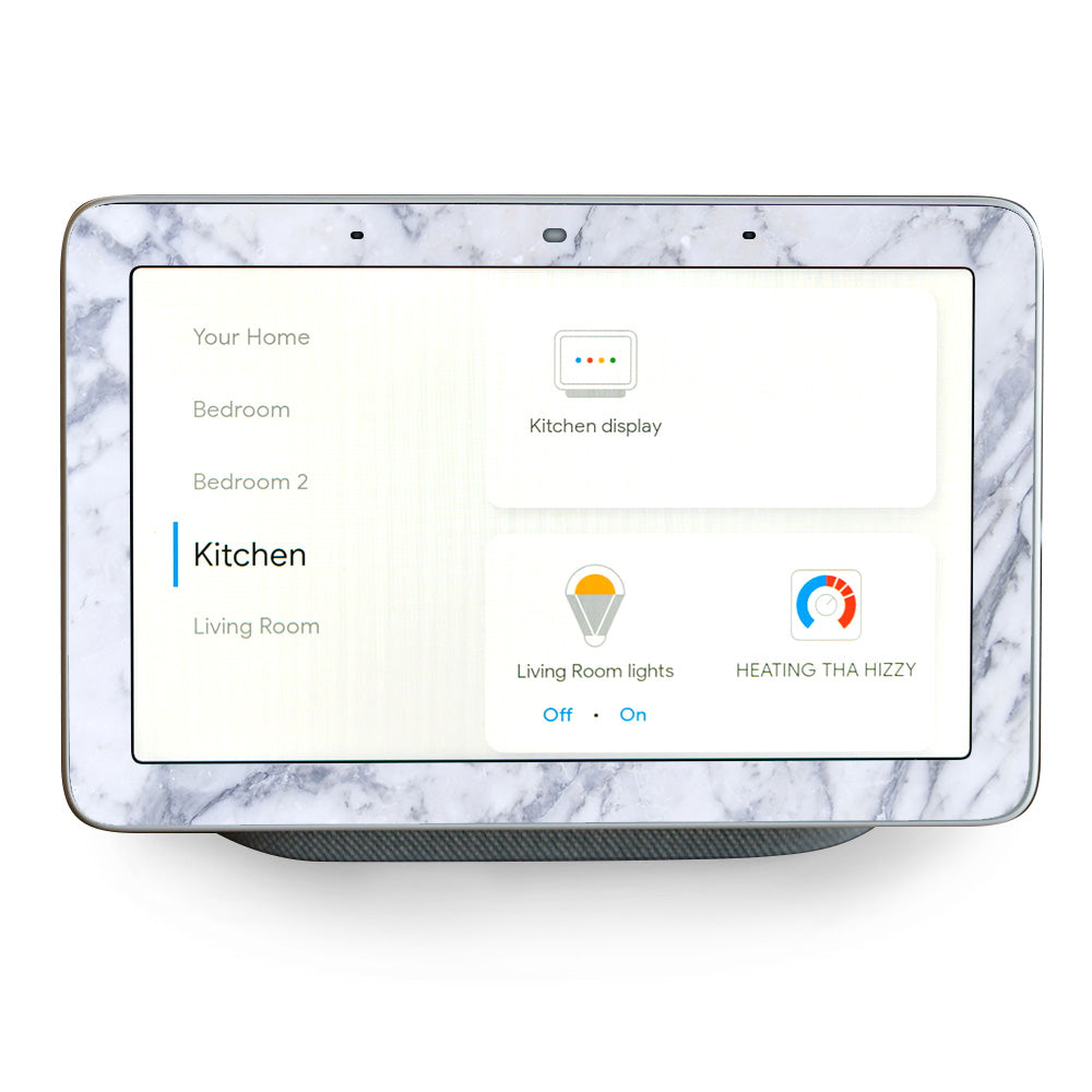Grey White Standard Marble Google Home Hub Skin