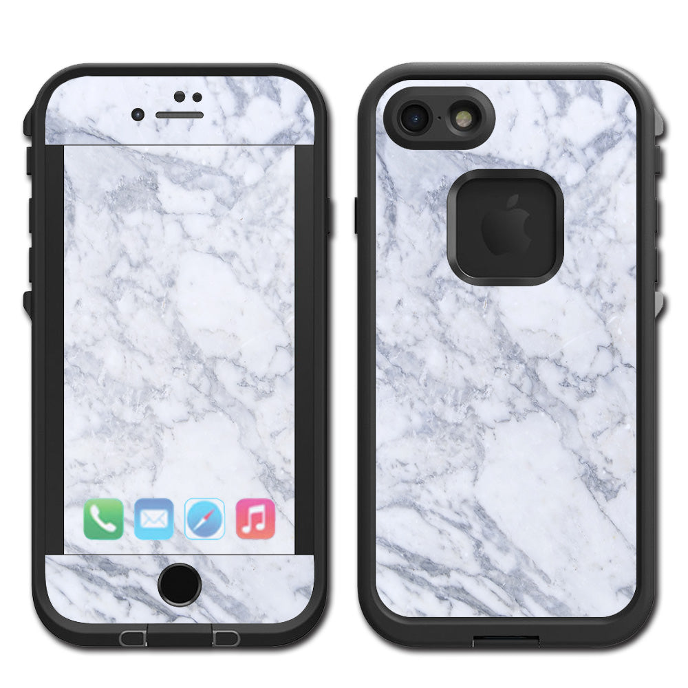  Grey White Standard Marble Lifeproof Fre iPhone 7 or iPhone 8 Skin