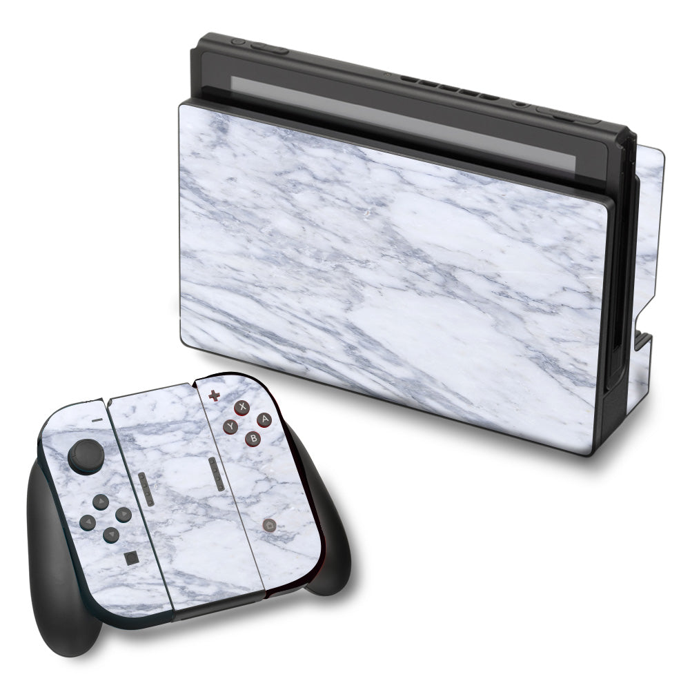  Grey White Standard Marble Nintendo Switch Skin
