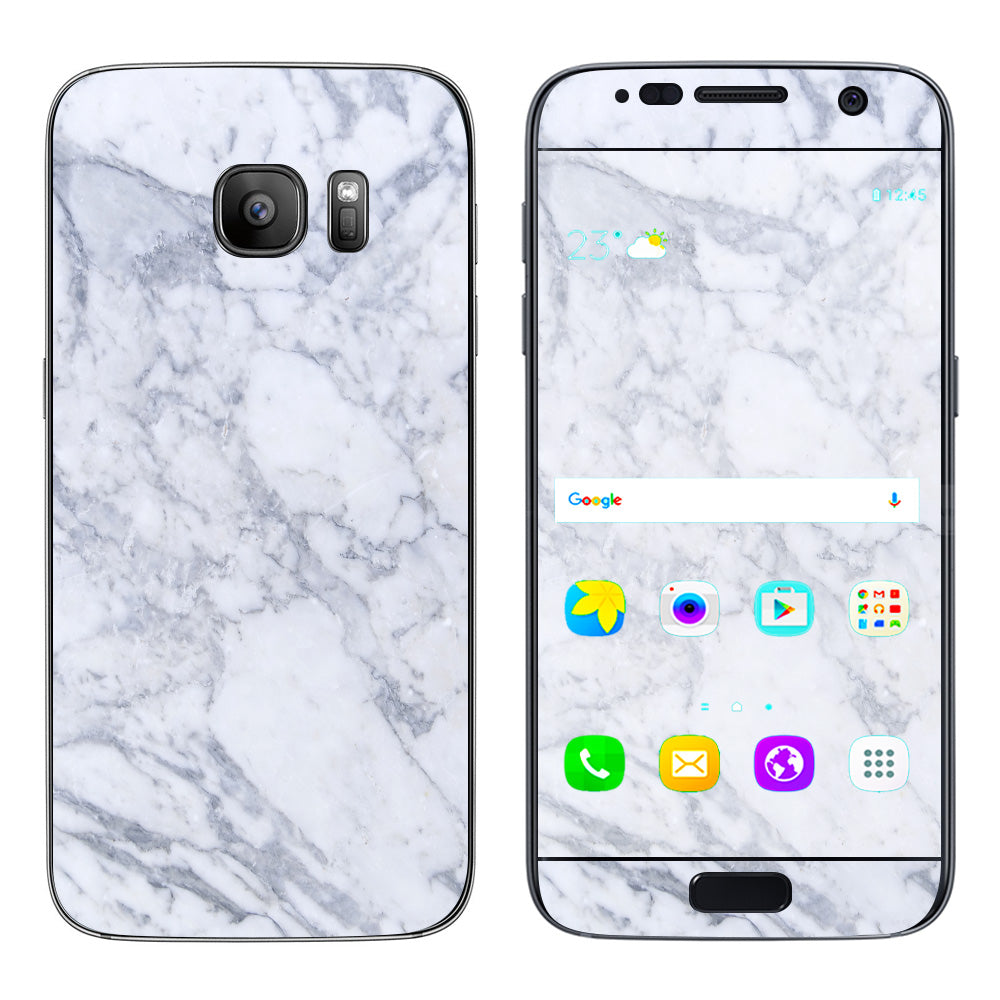  Grey White Standard Marble Samsung Galaxy S7 Skin