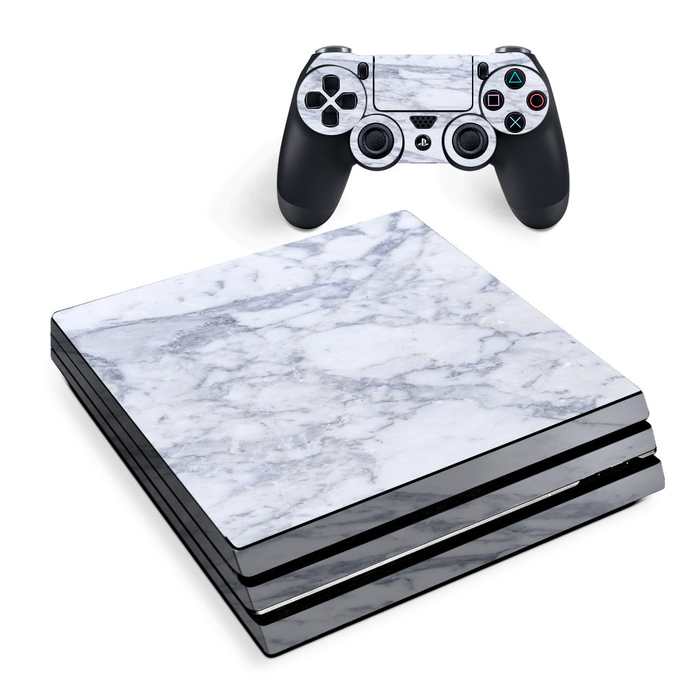 Grey White Standard Marble Sony PS4 Pro Skin