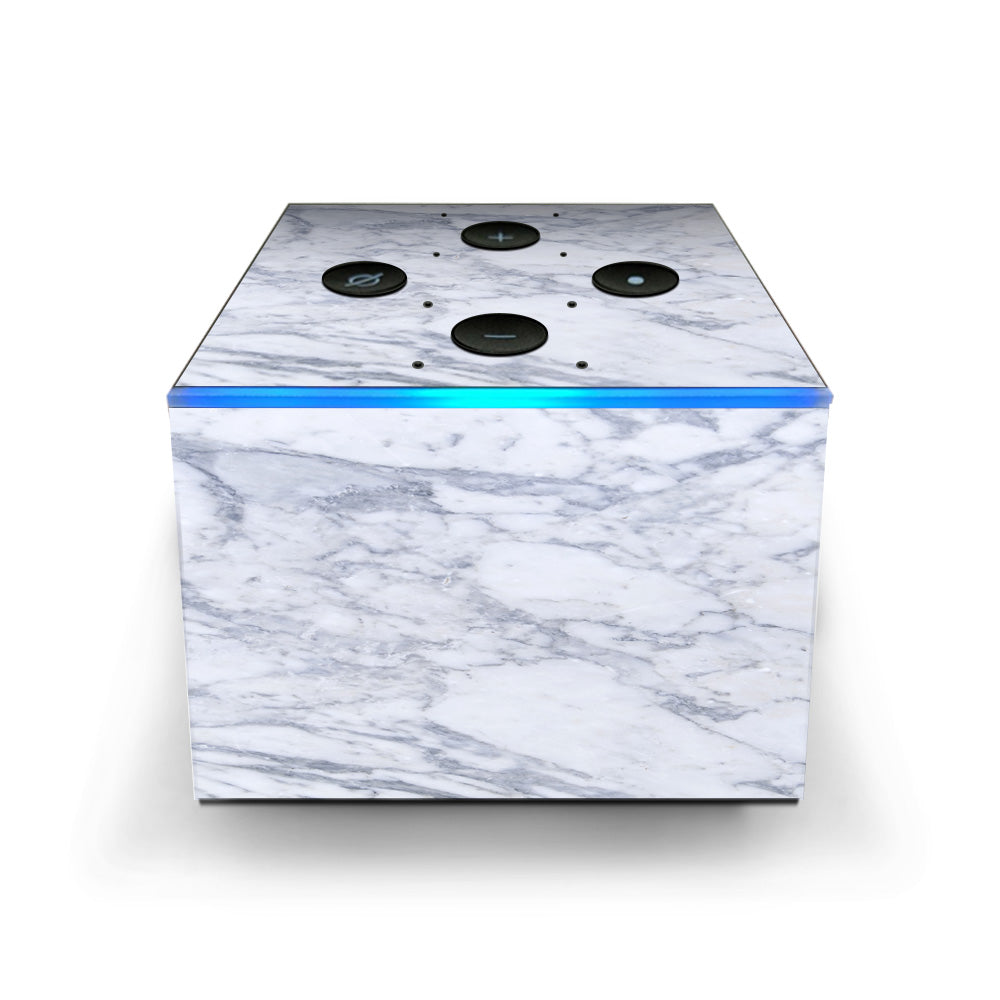 Grey White Standard Marble Amazon Fire TV Cube Skin