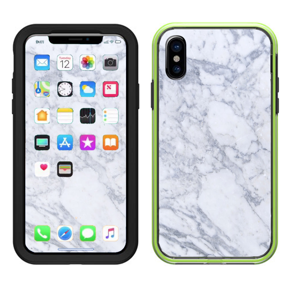  Grey White Standard Marble Lifeproof Slam Case iPhone X Skin