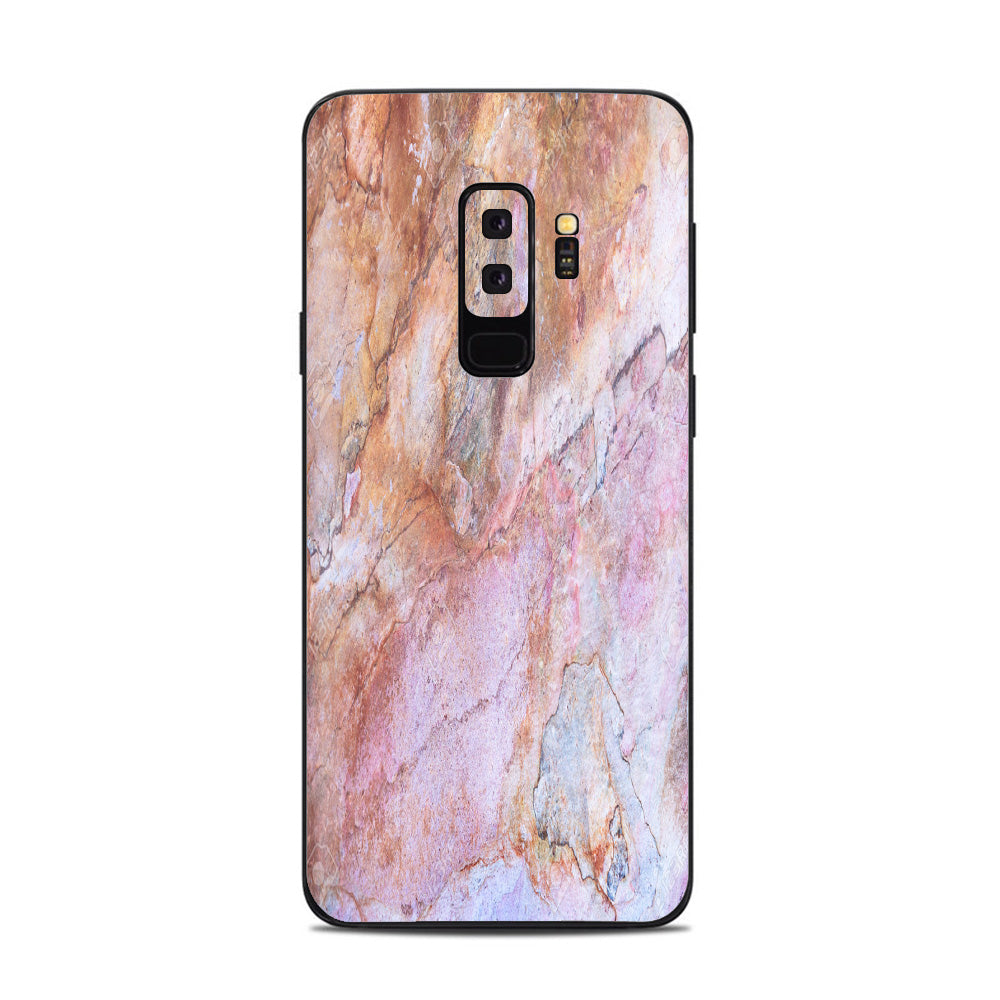  Rose Peach Pink Marble Pattern Samsung Galaxy S9 Plus Skin