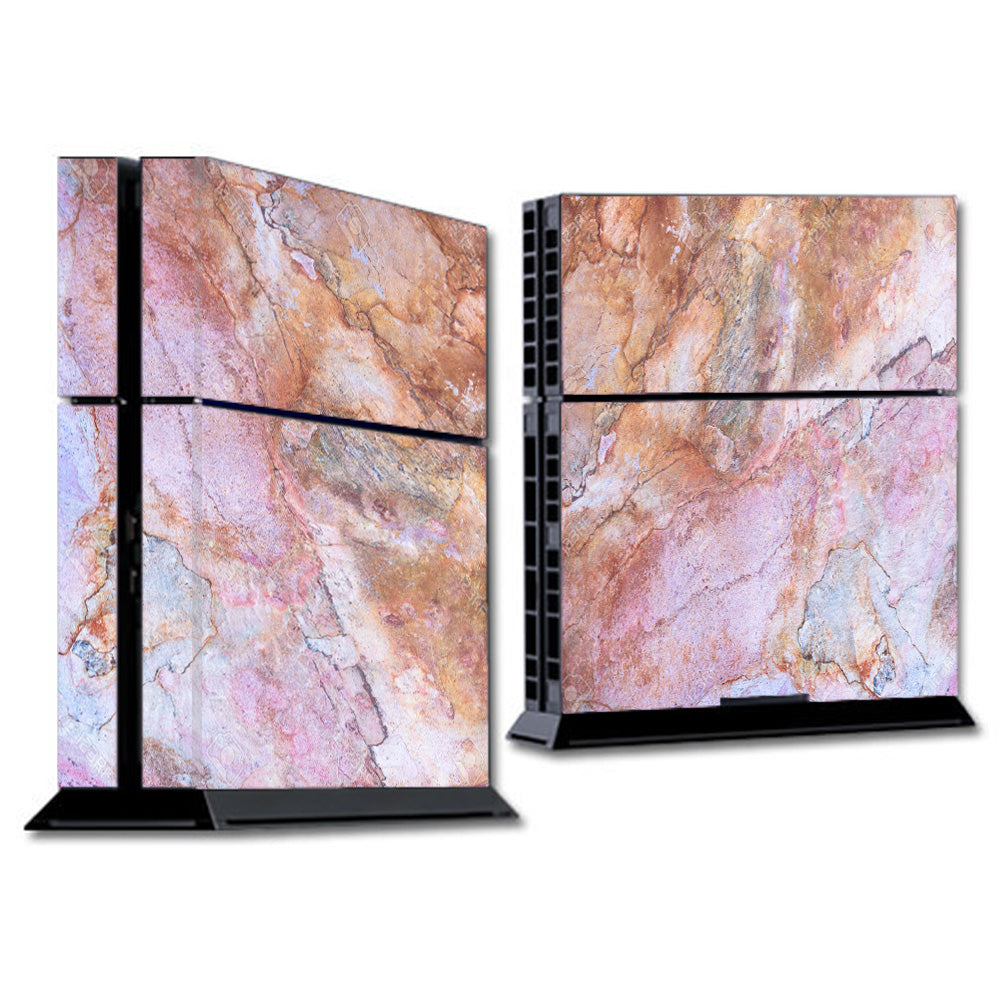  Rose Peach Pink Marble Pattern Sony Playstation PS4 Skin