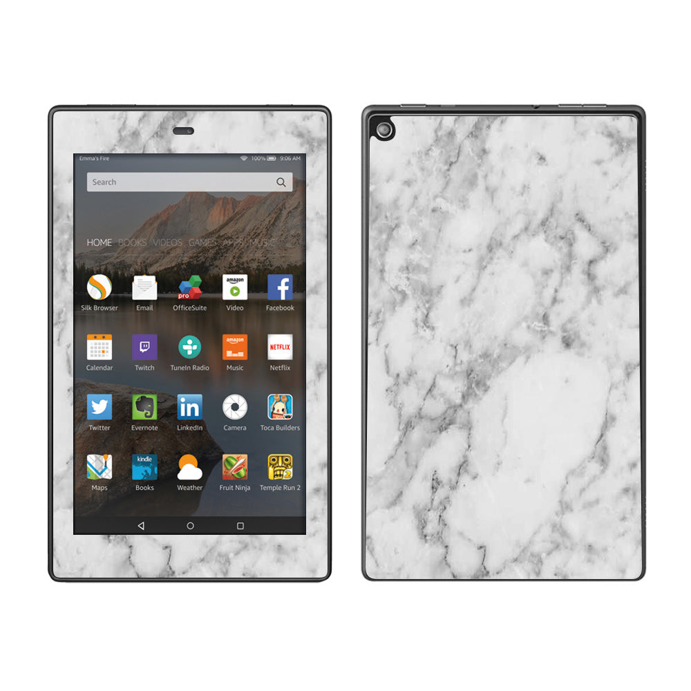  Grey And White Marble Panel Amazon Fire HD 8 Skin
