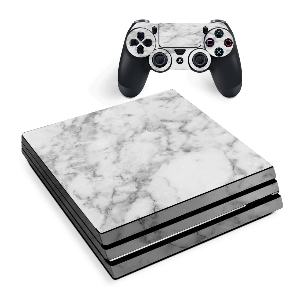 Grey And White Marble Panel Sony PS4 Pro Skin