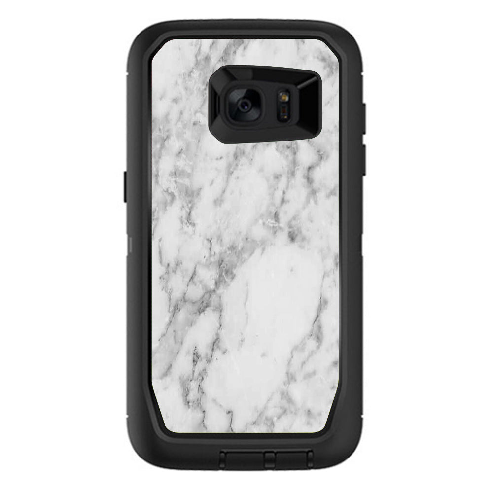  Grey And White Marble Panel Otterbox Defender Samsung Galaxy S7 Edge Skin