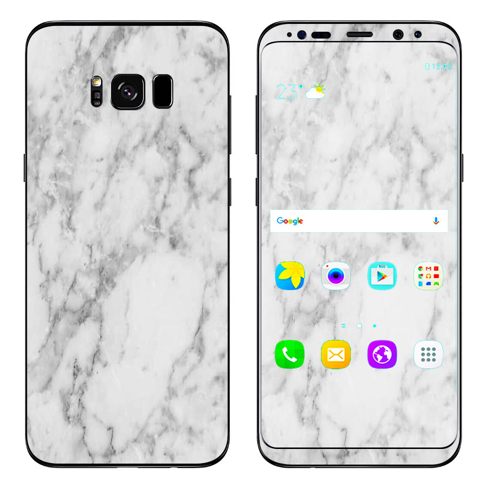  Grey And White Marble Panel Samsung Galaxy S8 Skin