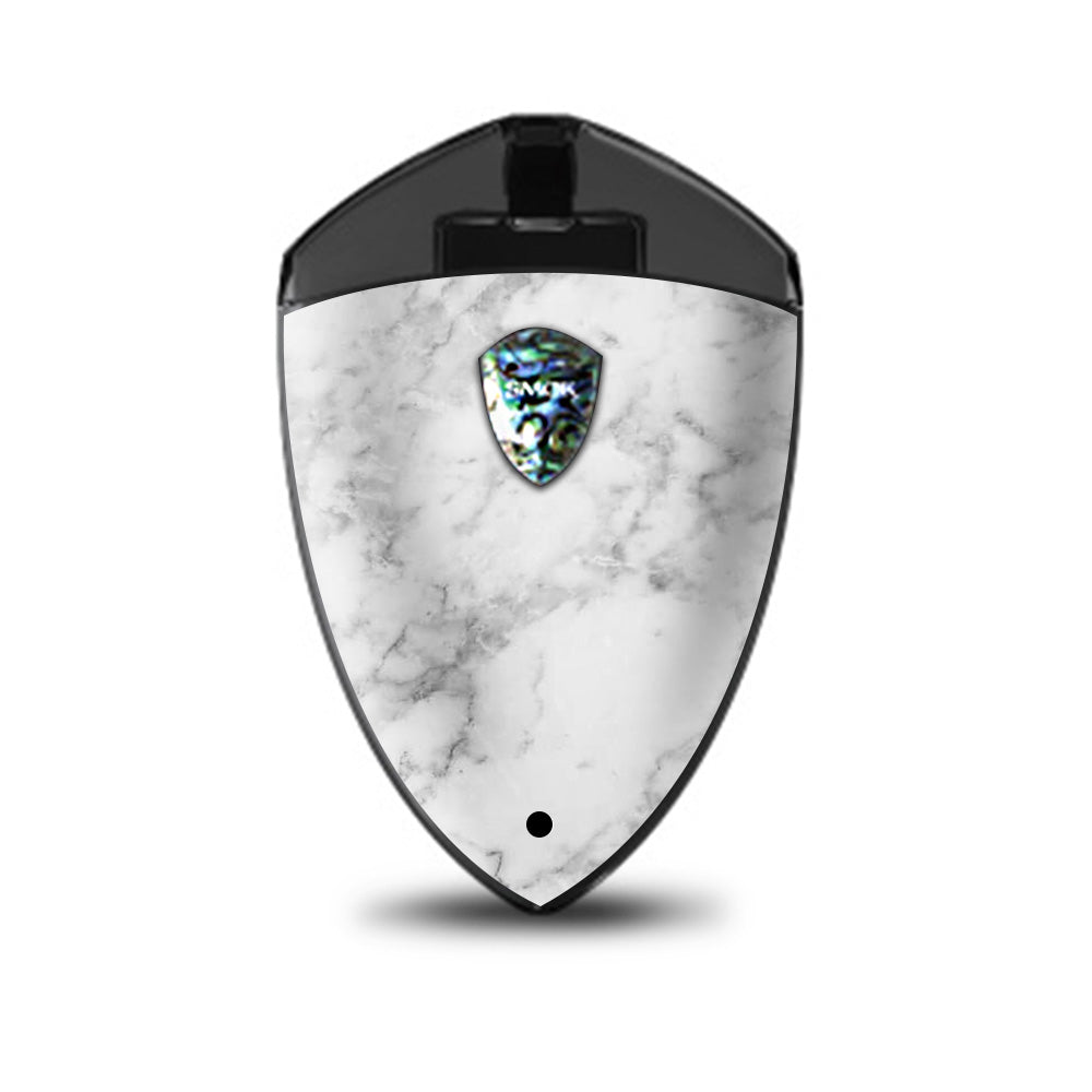 smok badge pod Skin Decal Vinyl Wrap for Rolo Vape Skins Stickers Cover / Grey and White Marble panel – COLOR:BLAZE RED Peppermintz Geek Bar Pulse Rechargeable Disposable