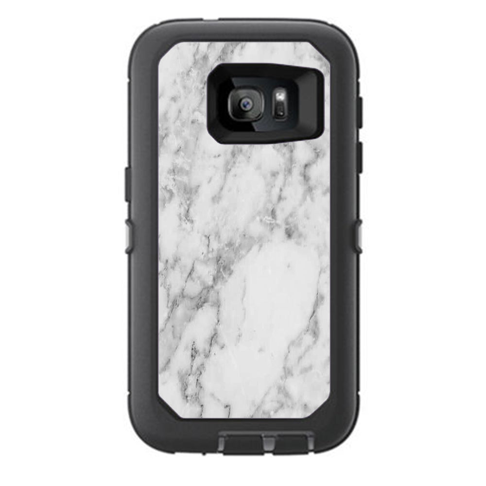  Grey And White Marble Panel Otterbox Defender Samsung Galaxy S7 Skin