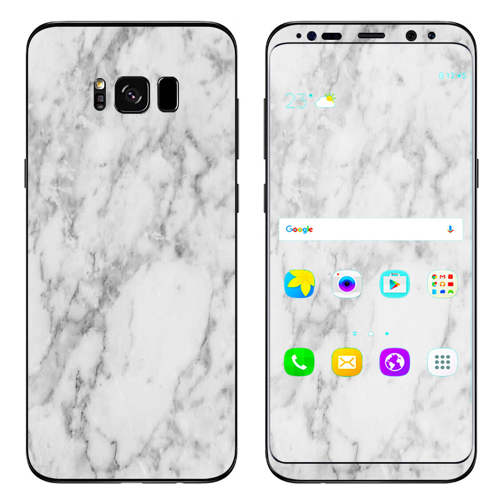  Grey And White Marble Panel Samsung Galaxy S8 Plus Skin
