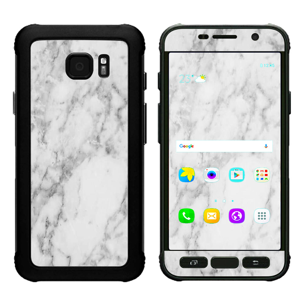  Grey And White Marble Panel Samsung Galaxy S7 Active Skin