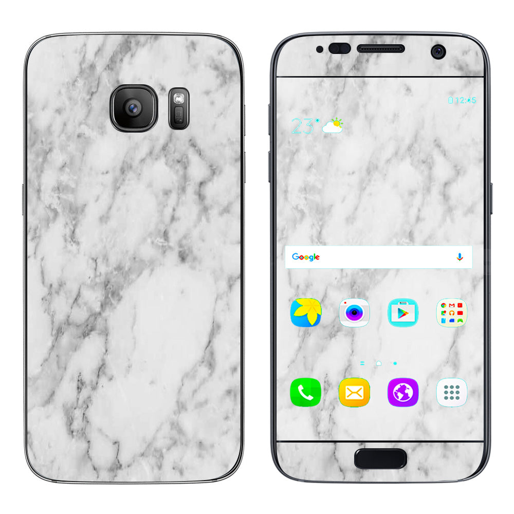  Grey And White Marble Panel Samsung Galaxy S7 Skin
