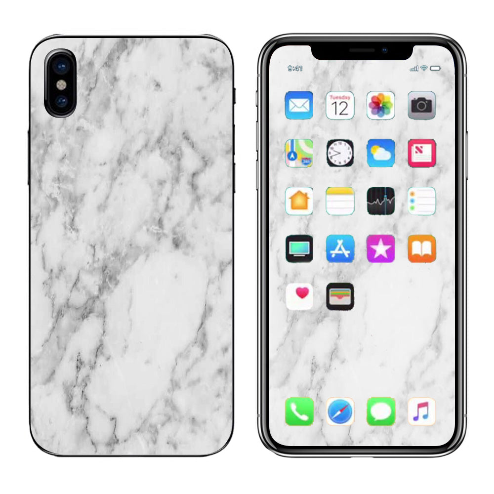  Grey And White Marble Panel Apple iPhone X Skin