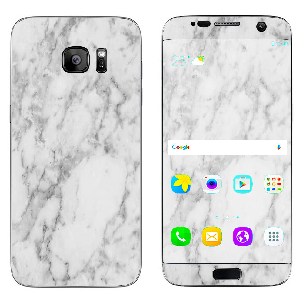  Grey And White Marble Panel Samsung Galaxy S7 Edge Skin