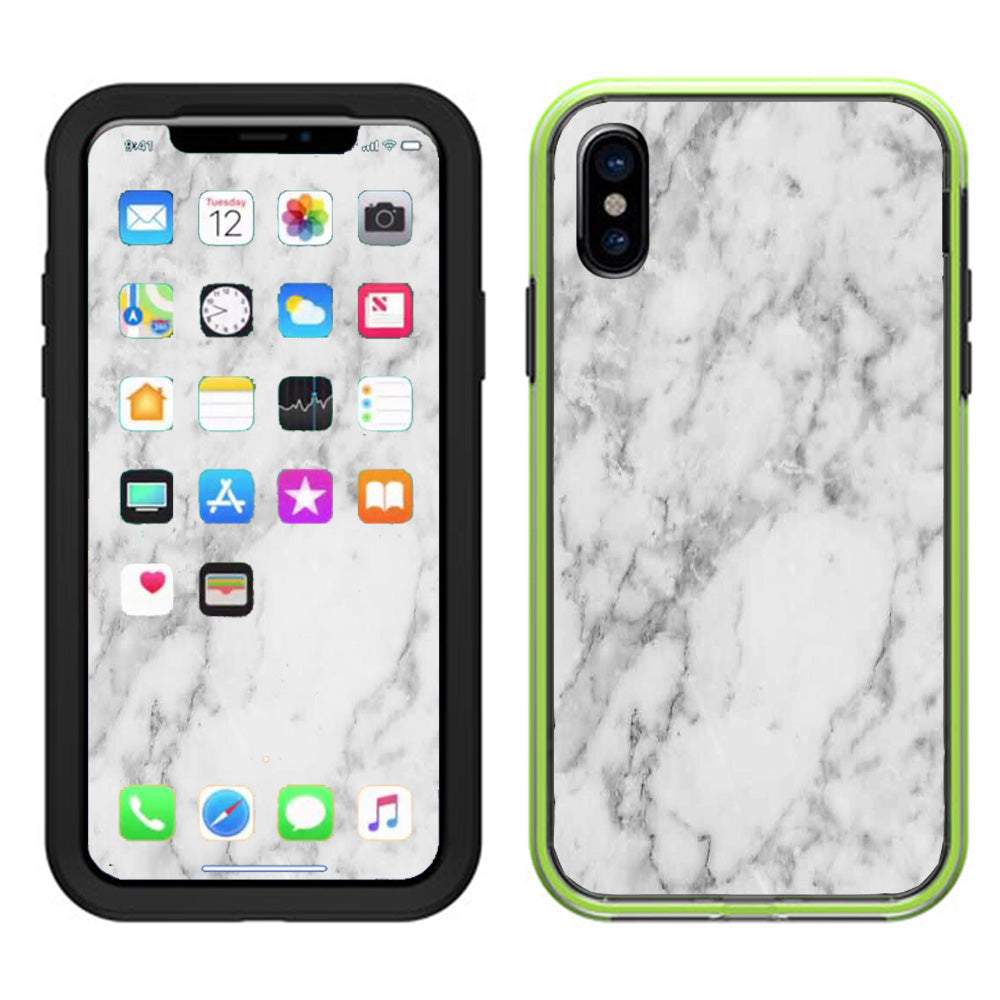 Grey And White Marble Panel Lifeproof Slam Case iPhone X Skin