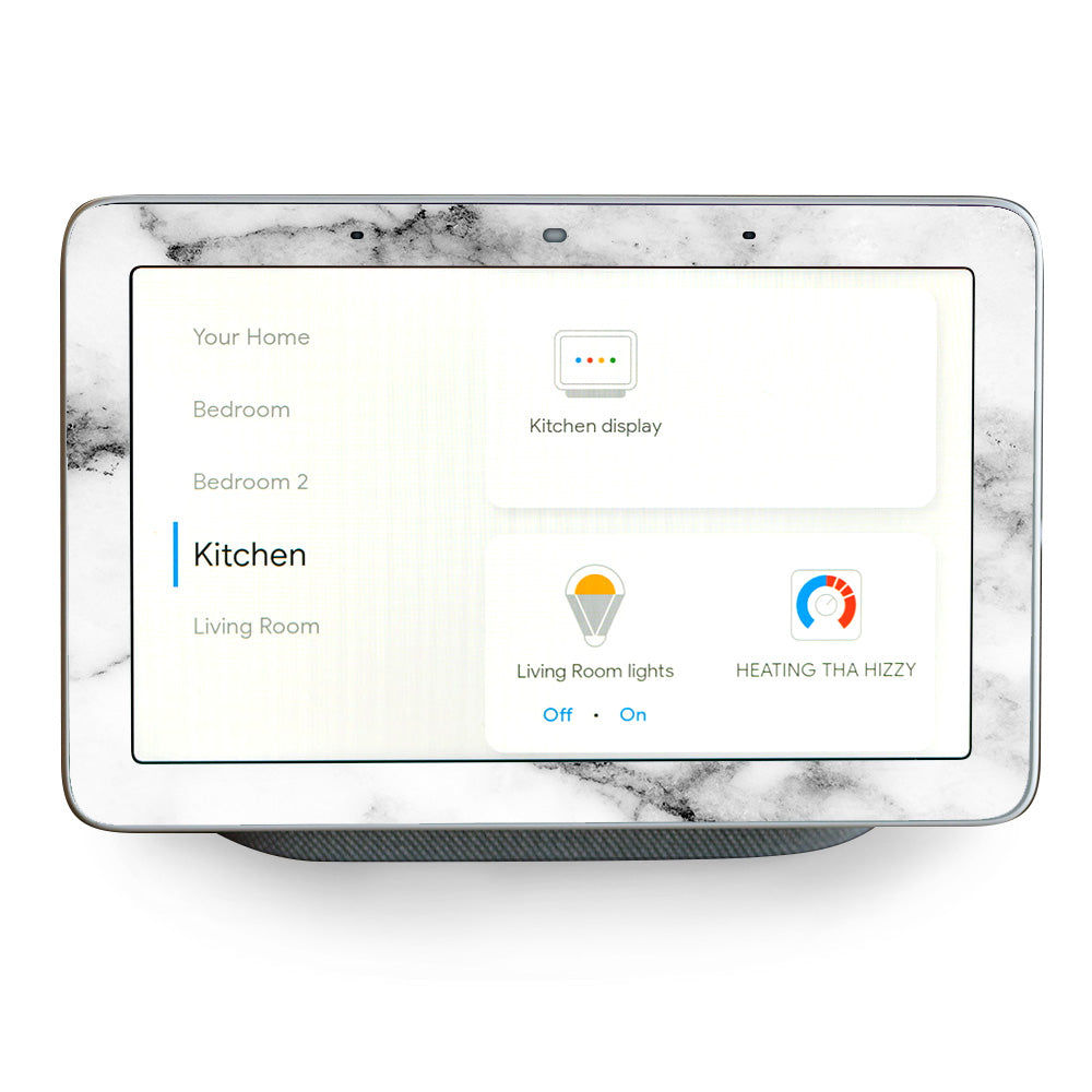 Grey And White Marble Panel Google Home Hub Skin