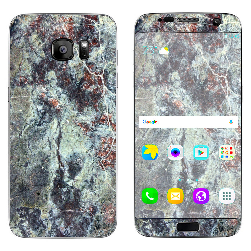  Rough Marble Grey Red Blue Granite Samsung Galaxy S7 Edge Skin