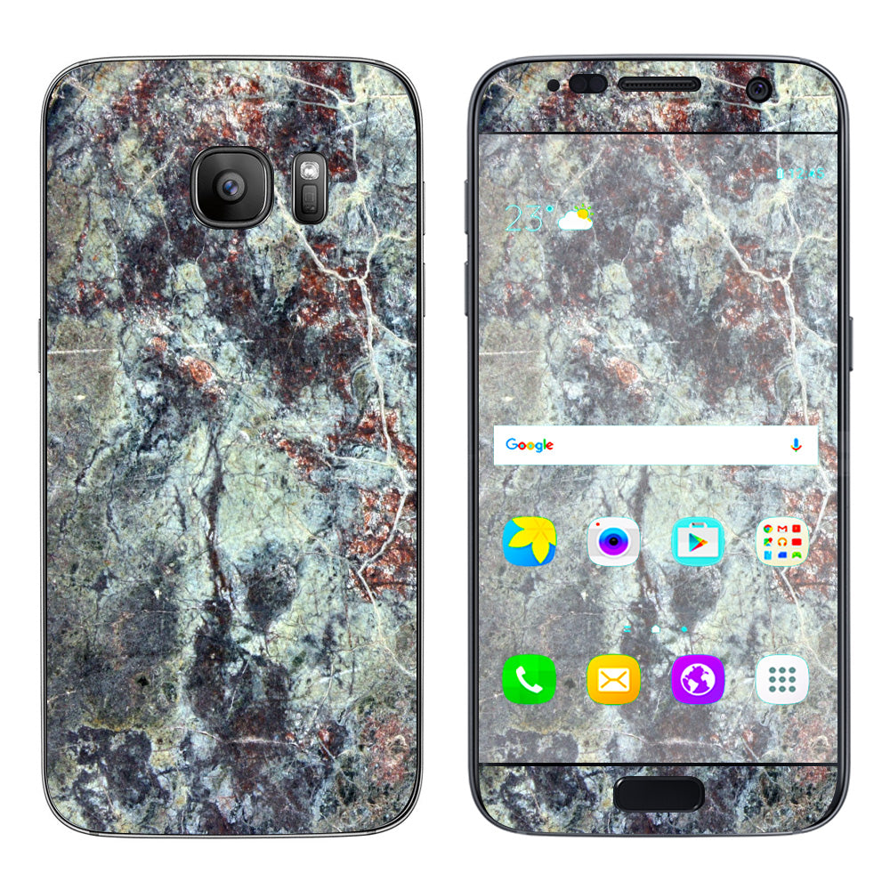  Rough Marble Grey Red Blue Granite Samsung Galaxy S7 Skin