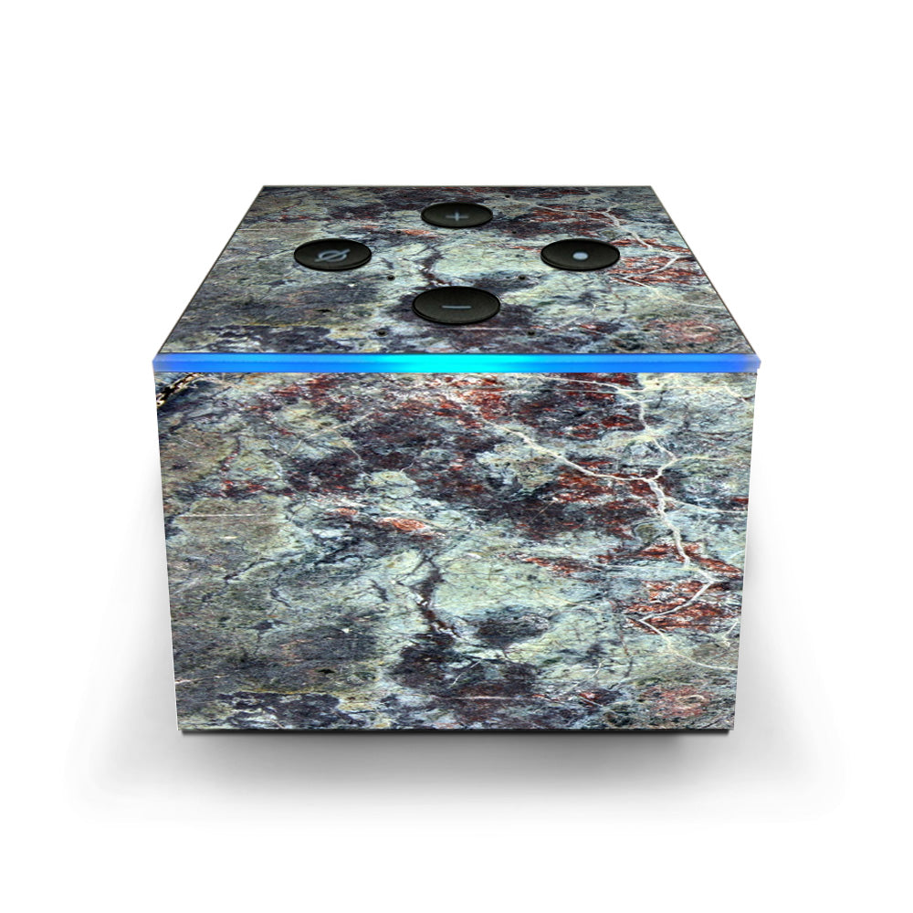  Rough Marble Grey Red Blue Granite Amazon Fire TV Cube Skin