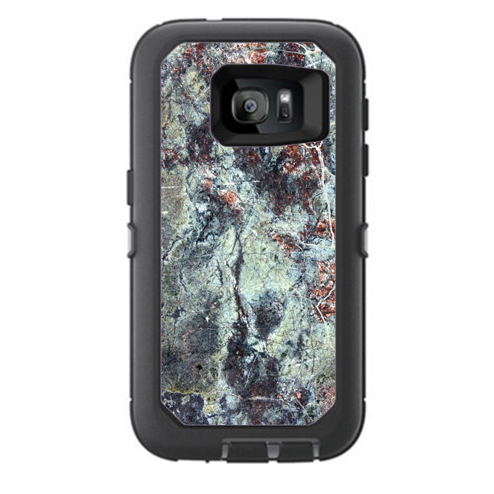 Rough Marble Grey Red Blue Granite Otterbox Defender Samsung Galaxy S7 Skin
