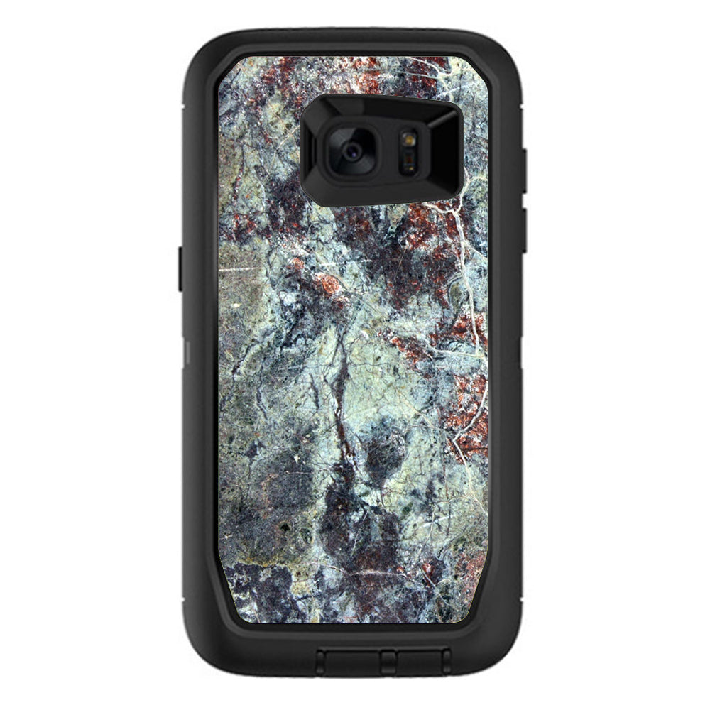  Rough Marble Grey Red Blue Granite Otterbox Defender Samsung Galaxy S7 Edge Skin