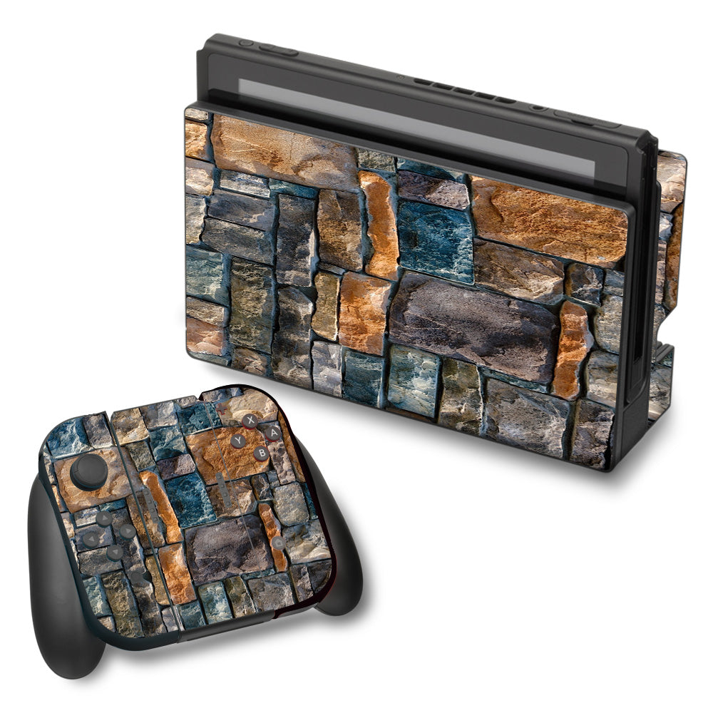  Aged Used Rough Dirty Brick Wall Panel Nintendo Switch Skin