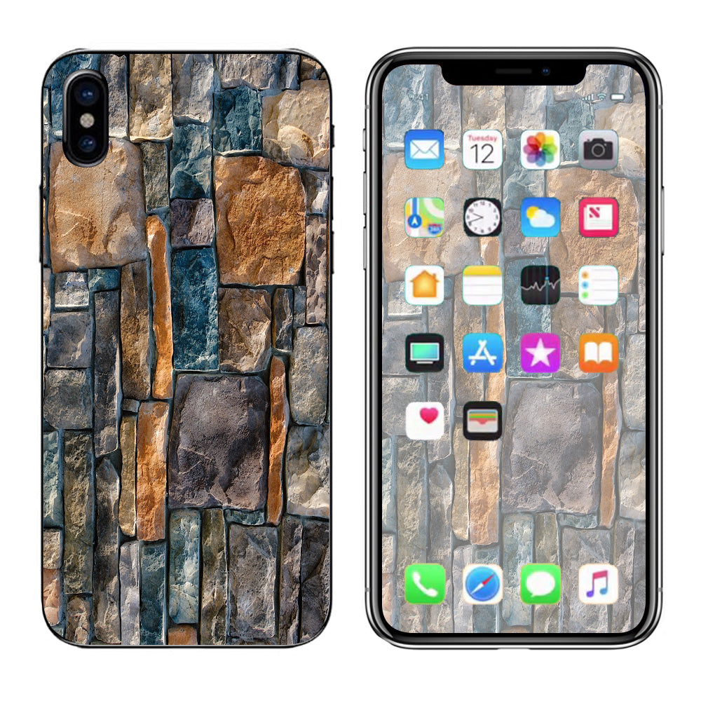  Aged Used Rough Dirty Brick Wall Panel Apple iPhone X Skin