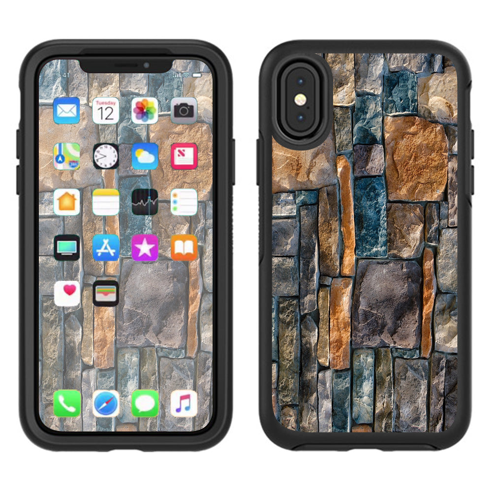  Aged Used Rough Dirty Brick Wall Panel Otterbox Defender Apple iPhone X Skin