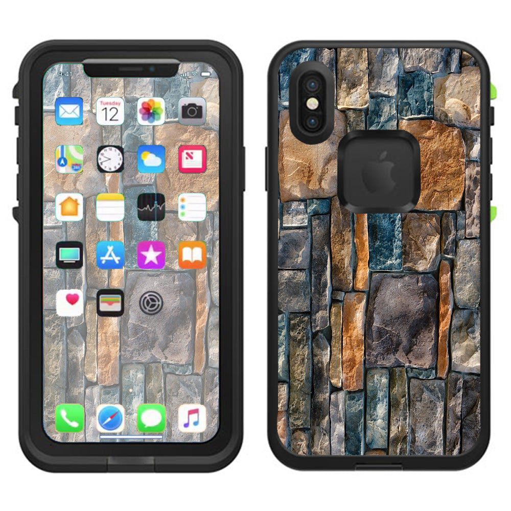  Aged Used Rough Dirty Brick Wall Panel Lifeproof Fre Case iPhone X Skin
