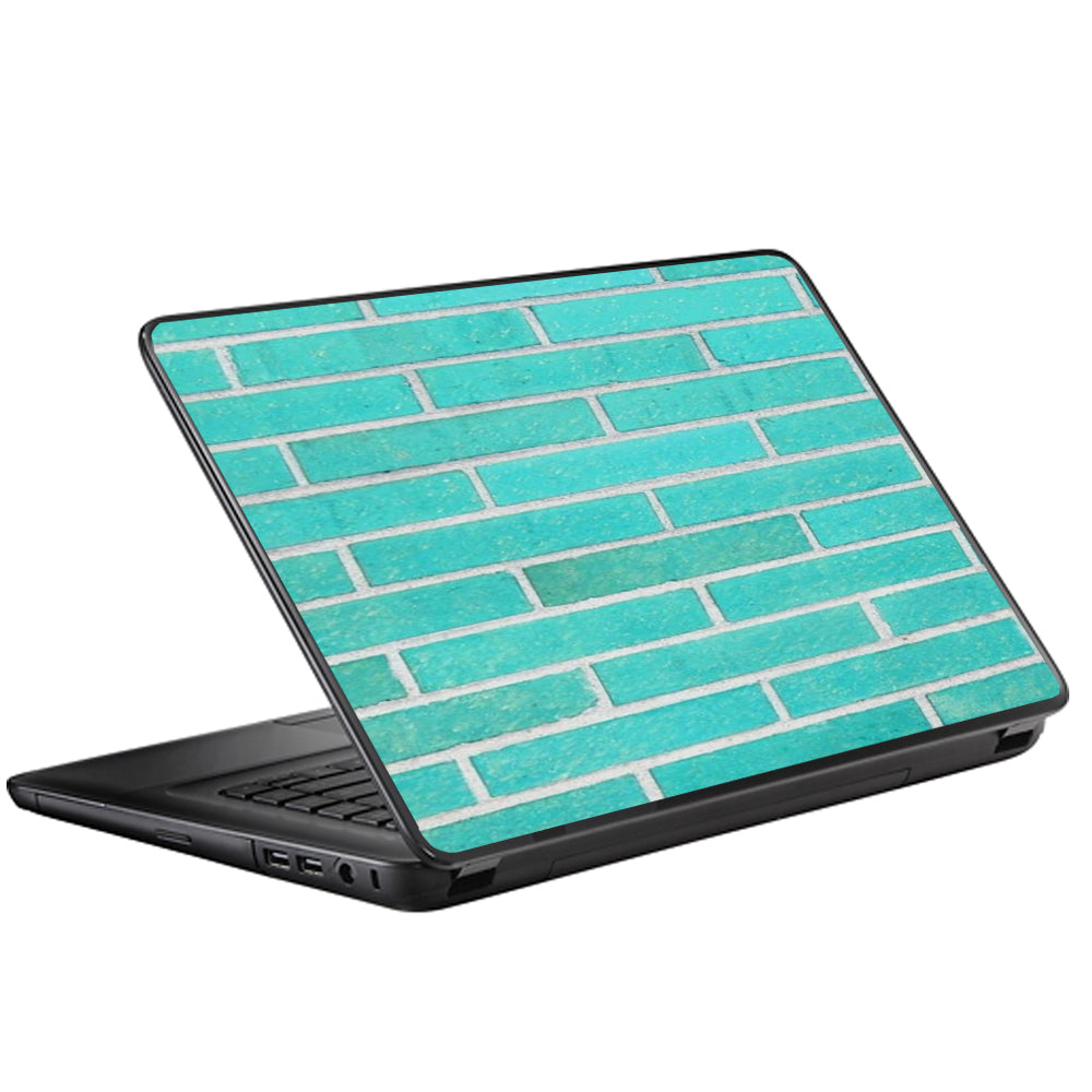  Teal Baby Blue Brick Wall Universal 13 to 16 inch wide laptop Skin