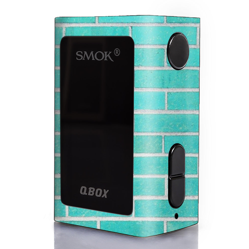  Teal Baby Blue Brick Wall Smok Q-Box Skin