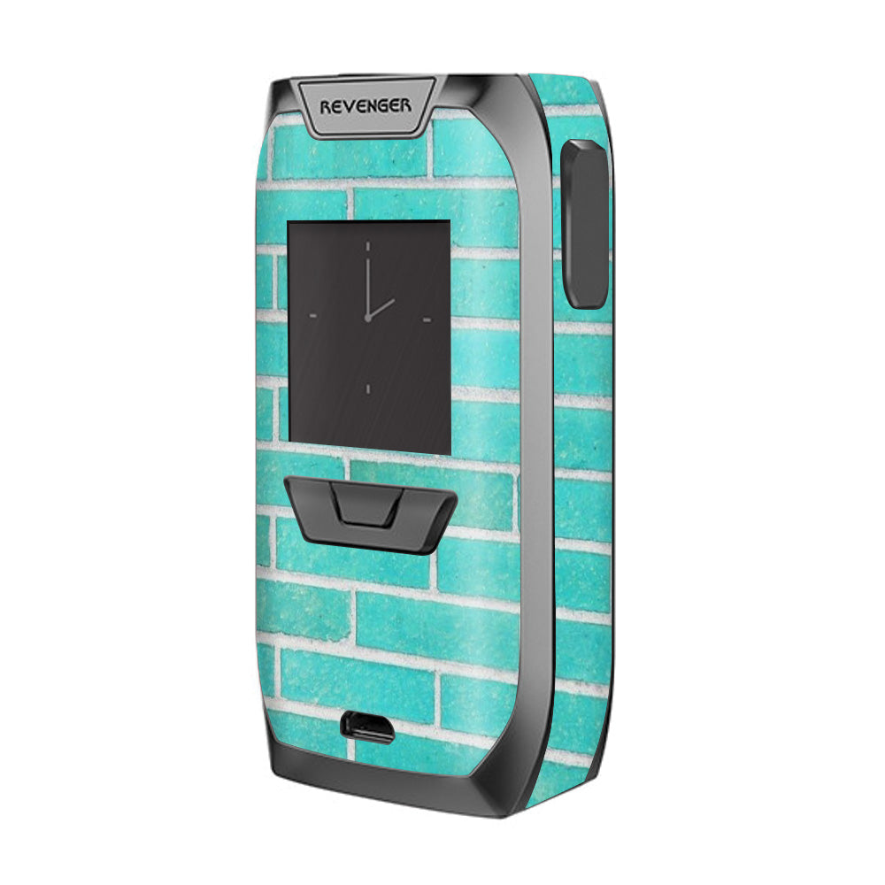  Teal Baby Blue Brick Wall Vaporesso Revenger Skin