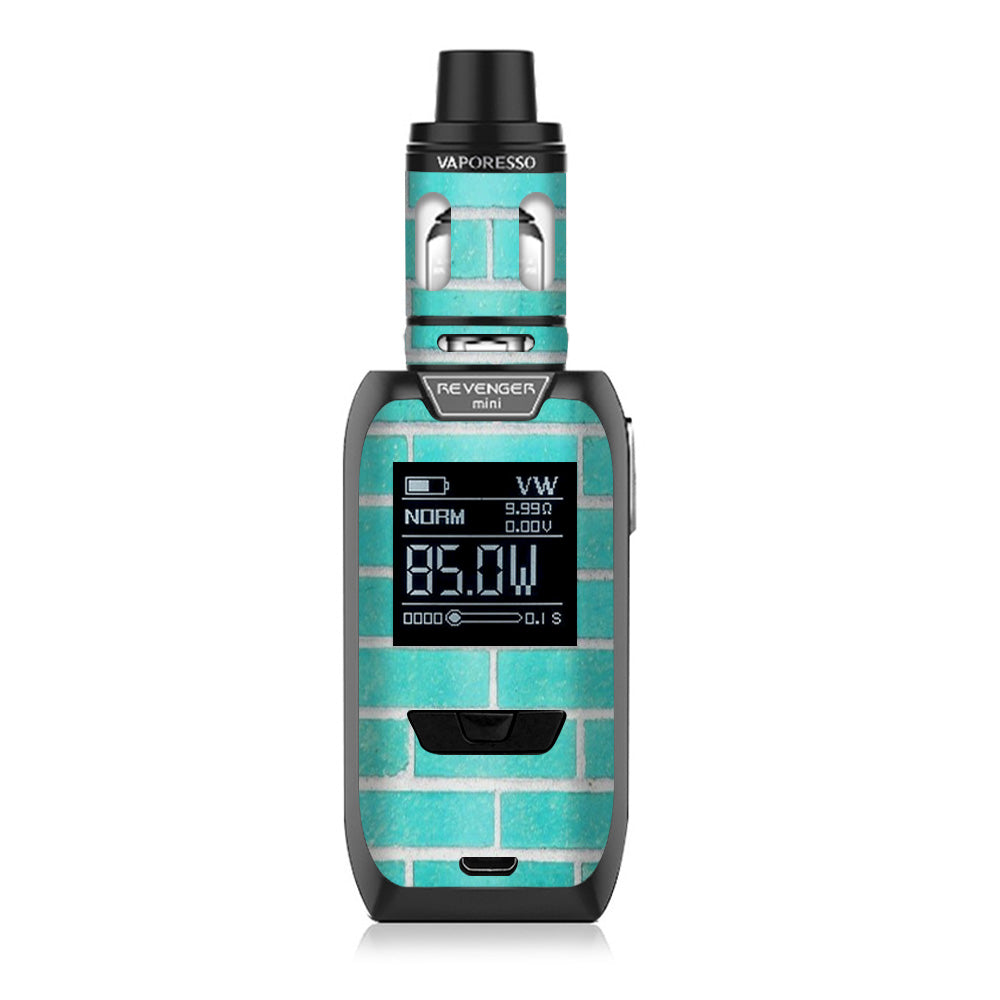  Teal Baby Blue Brick Wall Vaporesso Revenger Mini 85w Skin